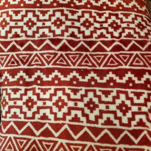 Red and White Geometric Patterned Fabric